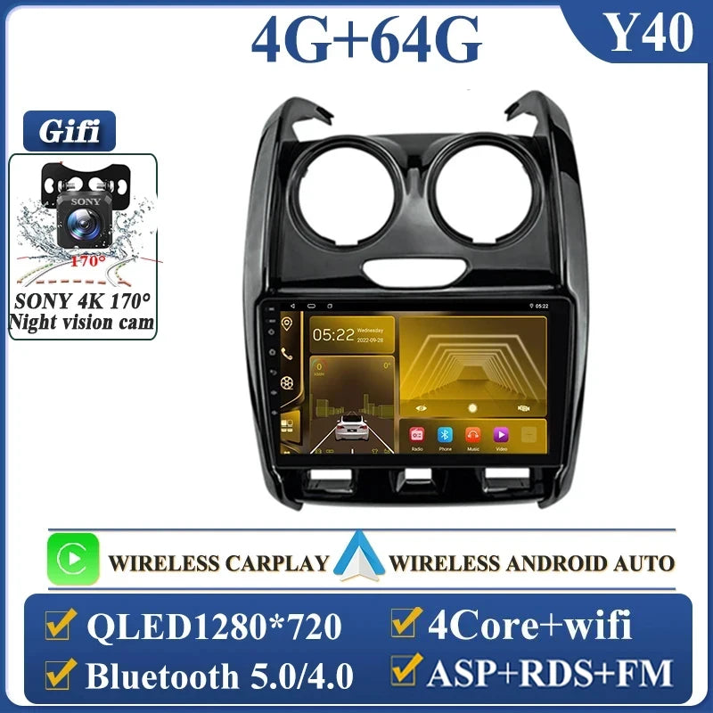 Android Auto For Renault Duster D 2015 2016 2017 2018 2019 2020 Lada Largus 2021 Car Radio Multimedia Player Stereo Navigation