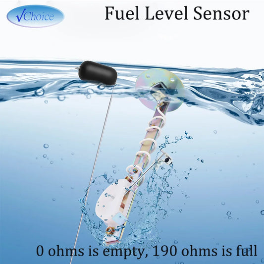 0 ohms Empty 190 ohms Full Fuel Level Sensor / Water Level Stainless Steel Sensor For Auto Car Boat Gauge Tank Level Indicato