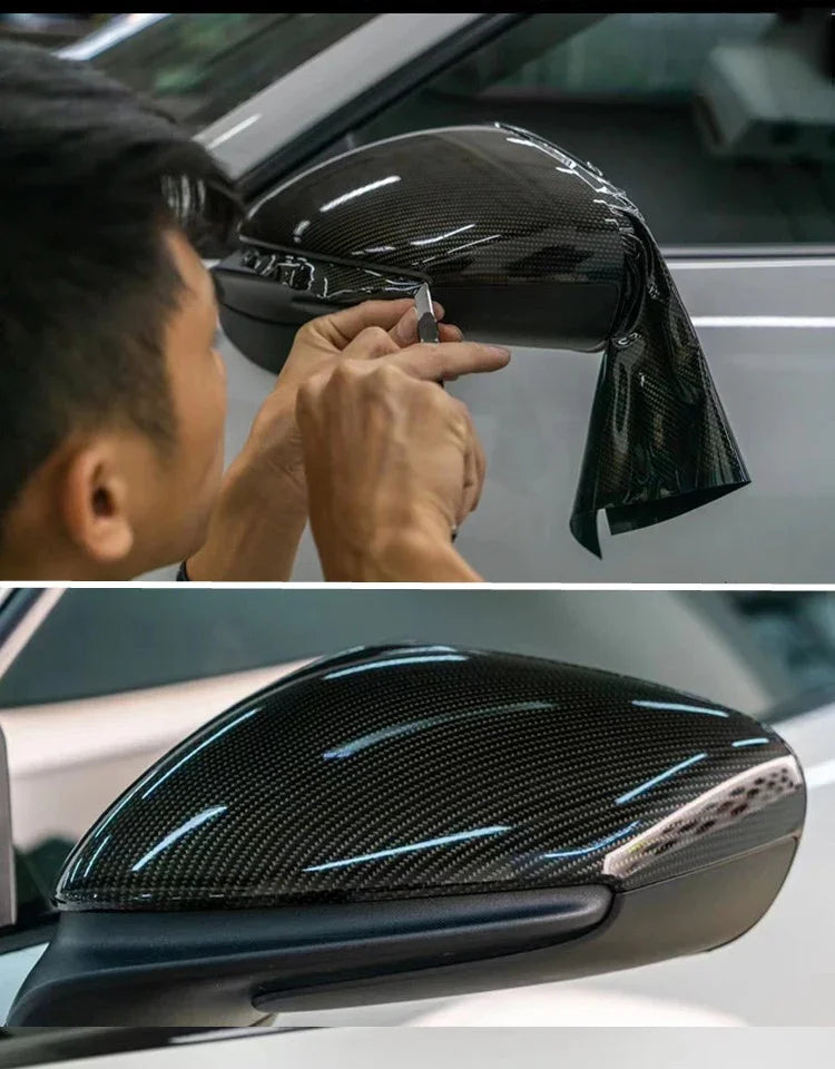 PET Ultra Glossy Carbon Fiber Vinyl Car Wrap Film Stickers Motorcycle Decal Air Bubble Free For Vehicle Wraps