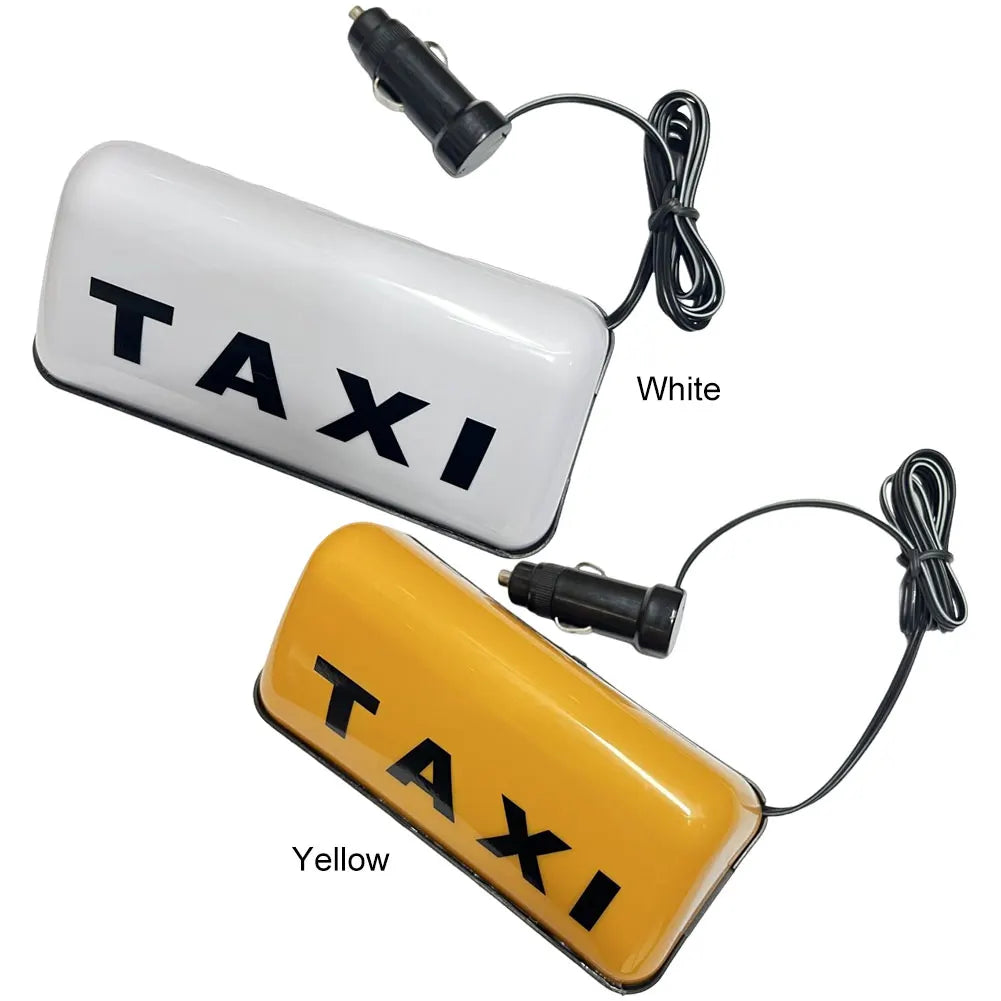 12V Fashion Taxi Sign Light with Adhesive Base Taxi Top Light 3W Roof Taxi Sign White/Yellow Taxi Dome Light Super Bright