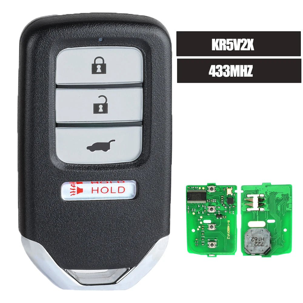 KEYECU KR5V2X 433MHz ID47 Original Chip Promixity Car Remote Control Key For Honda Fit City Greiz Jazz XRV Venzel HRV CRV