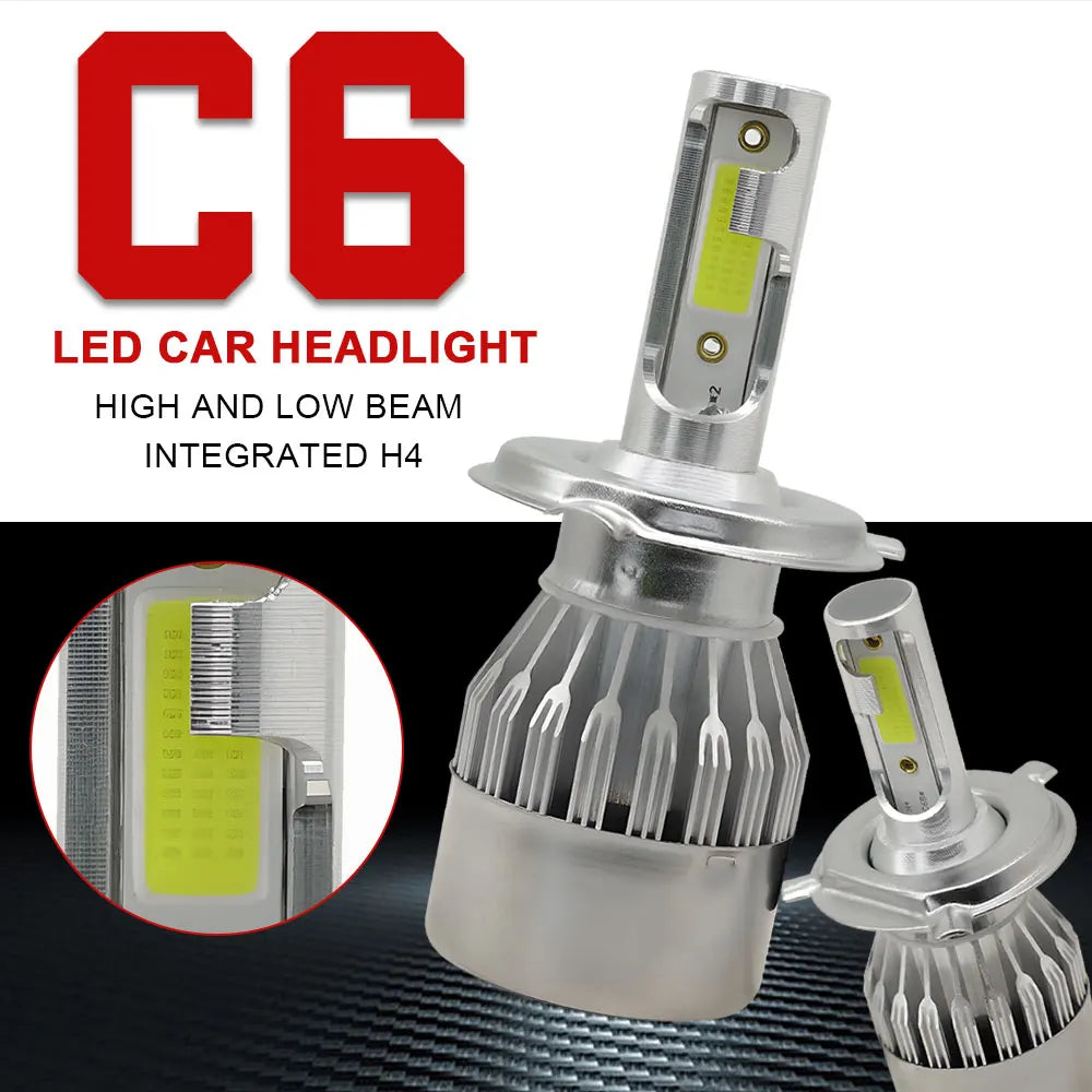 car led headlights C6 H4 H7 H11 9005 9006 7600LM 36W LED Car Headlight Hi / Lo Beam Light Bulbs colour 6000K