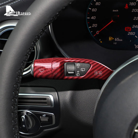 For Mercedes Benz A B C E S GLC CLA GLA GLE GLS CLS GLK ML Class W205 W213 W212 Carbon Car Wiper Gear Shift Rod Cover W176 W204