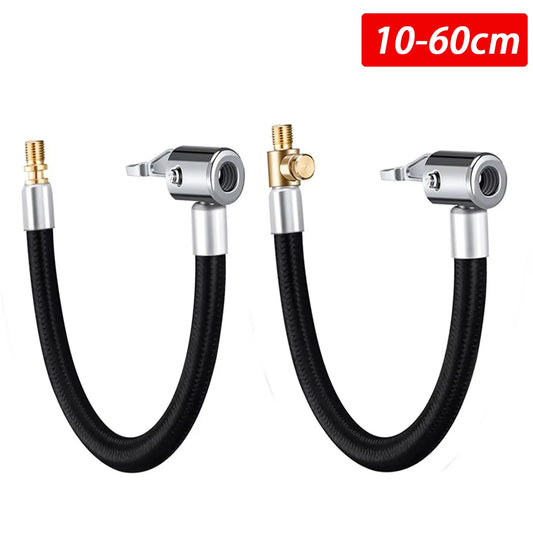 10 20 40 60cm Car Tire Inflator Hose Inflatable Air Pump Extension Tube Adapter Twist Tyre Connection Locking Air Chuck