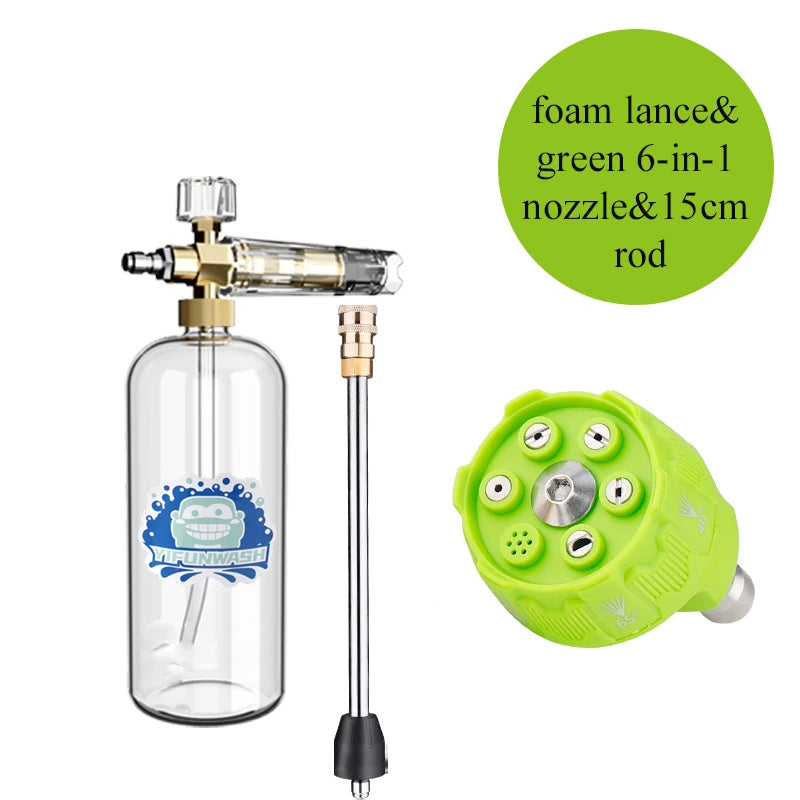 Car Wash Accessories Snow Foam Lance With 1/4 Quick Connection High Pressure Washer Adjustable Spray Nozzle Full transparency