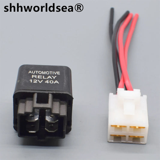 shhworldsea 1pcs Automotive air conditioning relay 12V/24V40A new energy plastic shell four plug air conditioning general relay