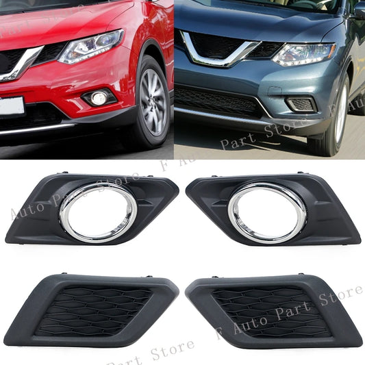 For Nissan X-Trail Xtrail Rogue 2014 2015 2016 Car Front Bumper Fog Light Lamp Trim Cover Frame Foglight Foglamp Cap Hood