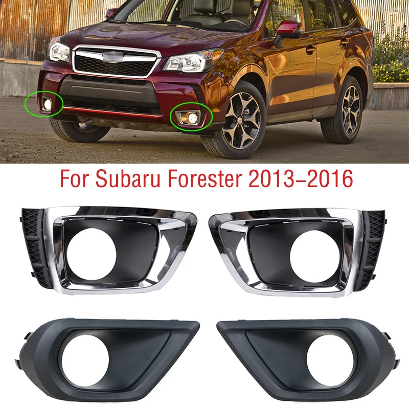 For Subaru Forester SJ 2013 2014 2015 2016 Car Front Bumper Fog Light Lamp Frame Cover Trim Foglights Foglamp Cap Hood