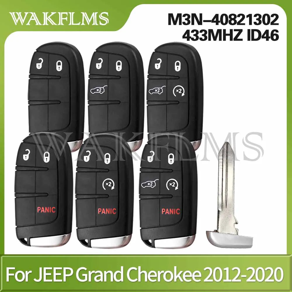 Smart Remote Car Key Fob 433MHz ID46 Chip 2014 2015 2016 2017 2018 2019 2020 For Jeep Grand Cherokee M3N-40821302