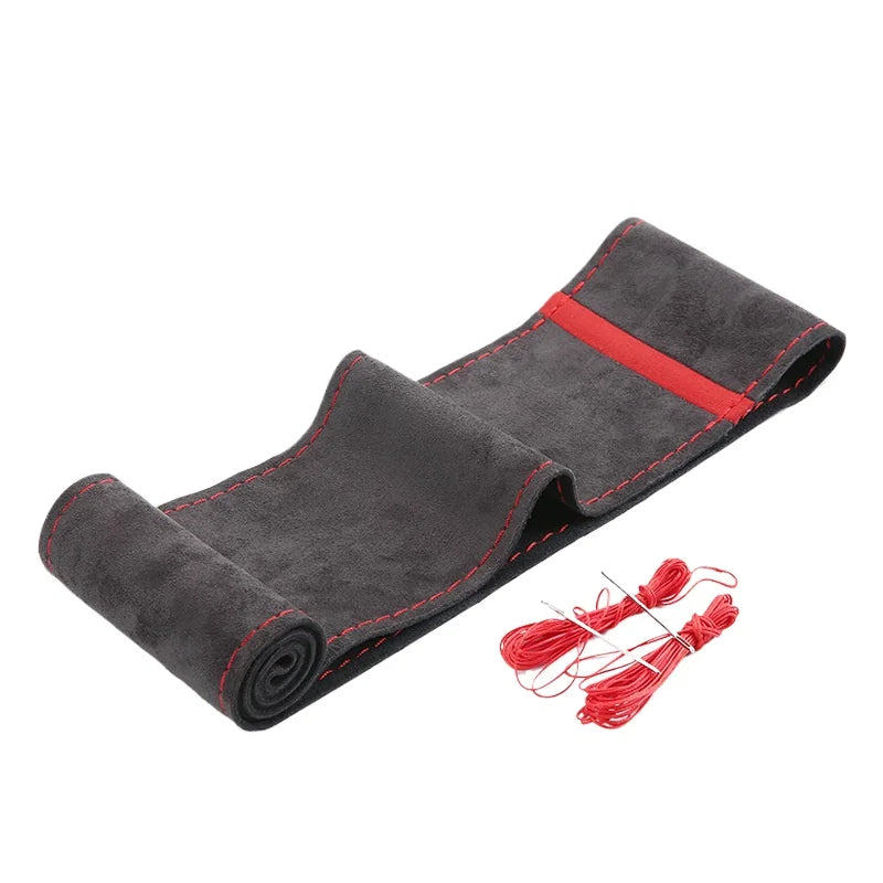 DIY Suede Hand-Stitched With Thread Needle Car Steering Wheel Cover For Ford Focus 2 3 4 5 Mondeo MK2 MK3 MK4 MK7 Fiesta Fusion