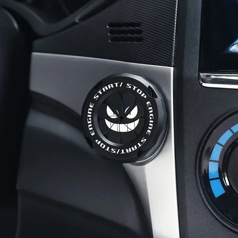 Car One-touch Start Stop Button Cover Decorative Ring Creative Knob Ignition Switch Modified Universal Printed Protective Cover