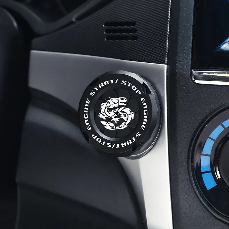 Car One-touch Start Stop Button Cover Decorative Ring Creative Knob Ignition Switch Modified Universal Printed Protective Cover