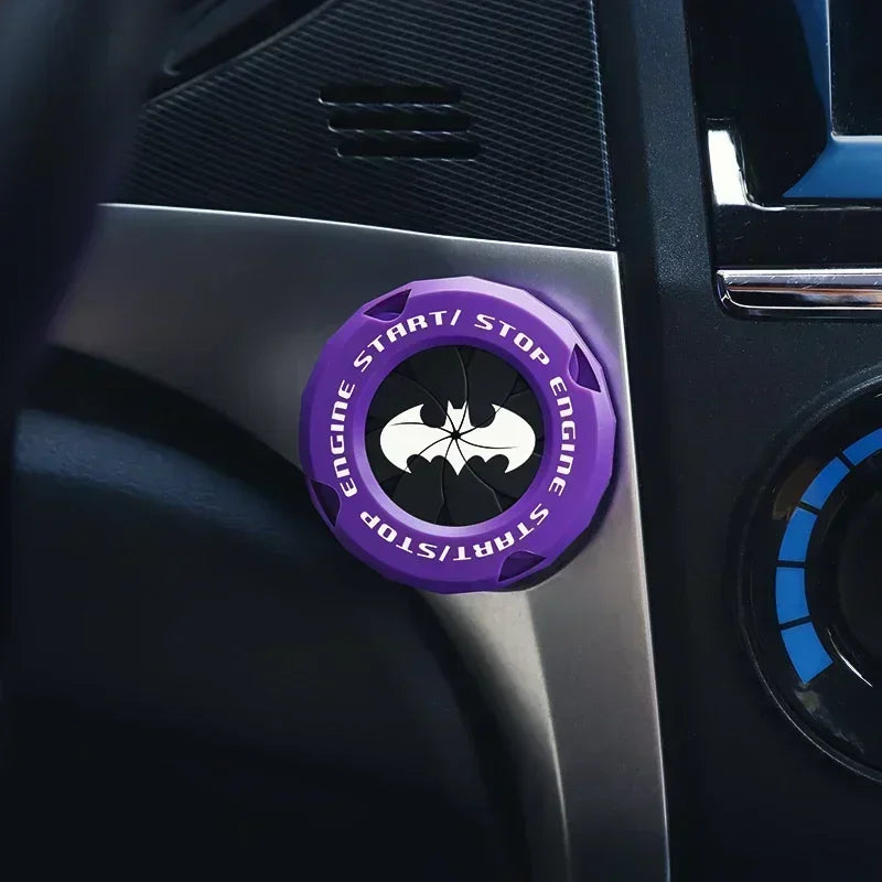 Car One-touch Start Stop Button Cover Decorative Ring Creative Knob Ignition Switch Modified Universal Printed Protective Cover