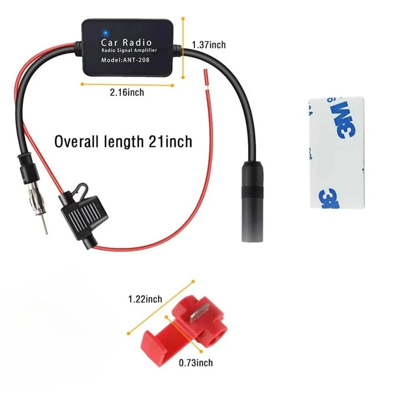 Universal Practical FM Signal Amplifier Anti-interference Car Antenna Radio Universal FM Booster Amp Automobile Parts