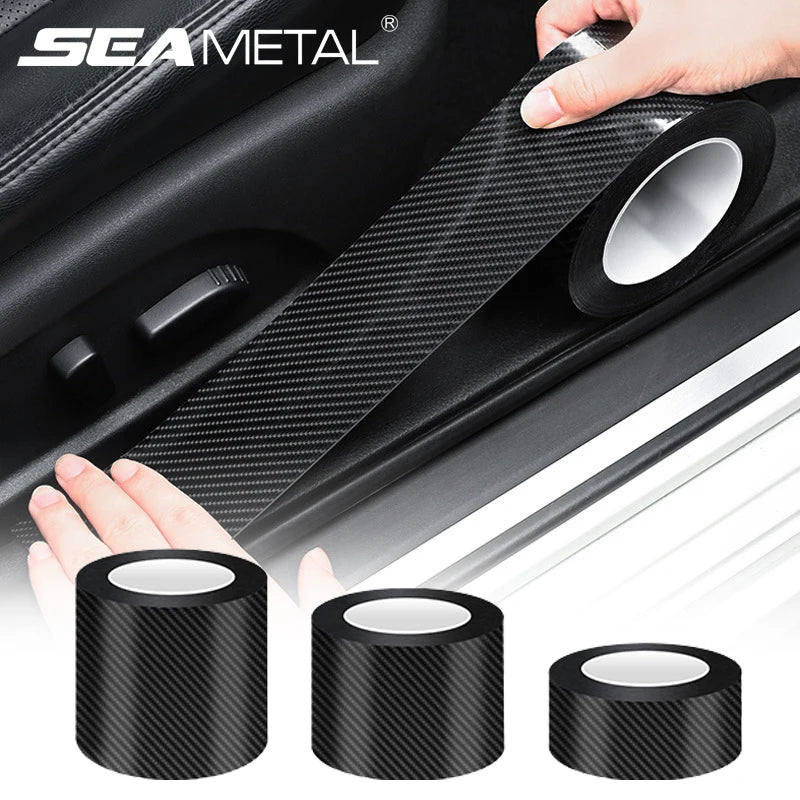 SEAMETAL Car 5D Carbon Fiber Vinyl Wrap Film Black Self Adhesive Car Wrap Foil Anti Scratch Sticker Waterproof Car Accessories