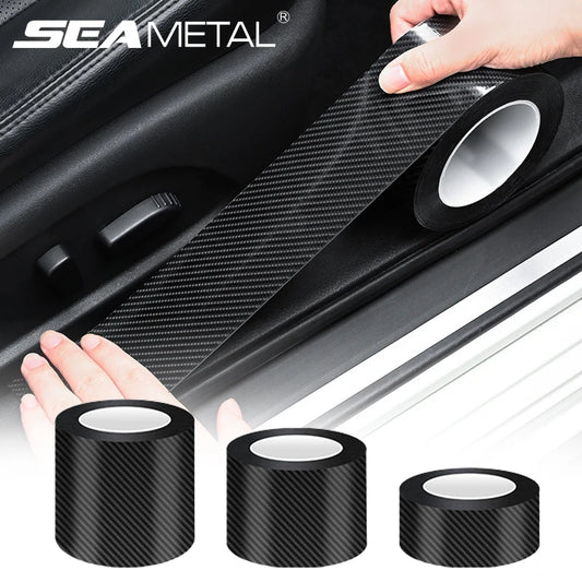SEAMETAL Car 5D Carbon Fiber Vinyl Wrap Film Black Self Adhesive Car Wrap Foil Anti Scratch Sticker Waterproof Car Accessories