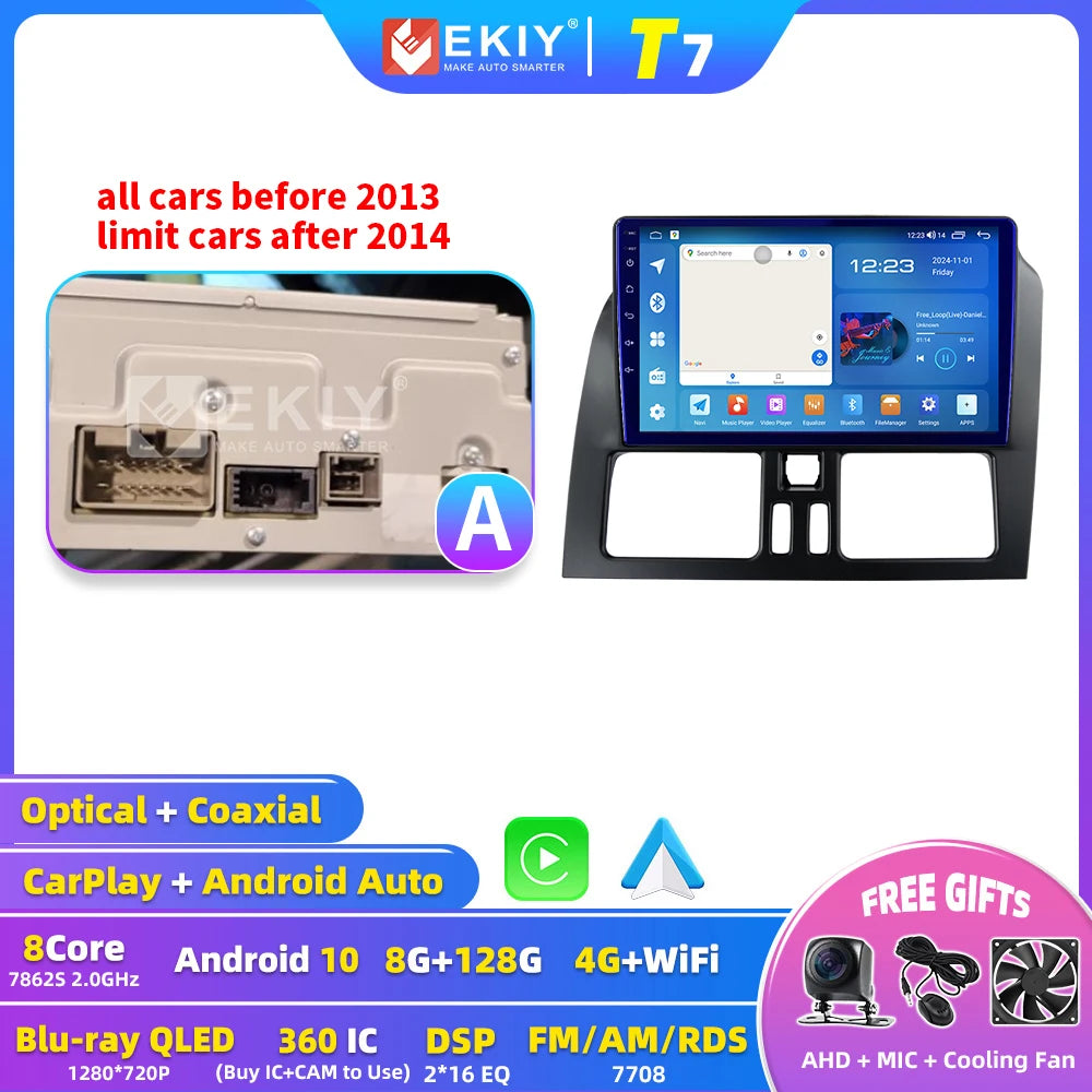 EKIY For Volvo XC60 2009 - 2013 RHD Wireless CarPlay Android Auto Radio Car Multimedia Video Player Stereo GPS Navi 2din DVD HU