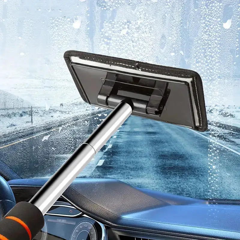 Car Cleaning Brush for Front Windshield Telescopic Defogging Cleaner Metal Handle Dust Remover Tool Household Microfiber Wiper