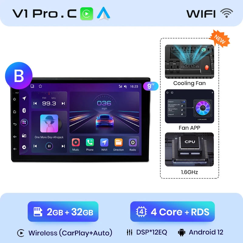 Junsun 7" 9" Universal CarPlay Android Auto Radio for VW Volkswagen Fiat Renault Nissan Hyundai 4G Wifi Car Multimedia autoradio