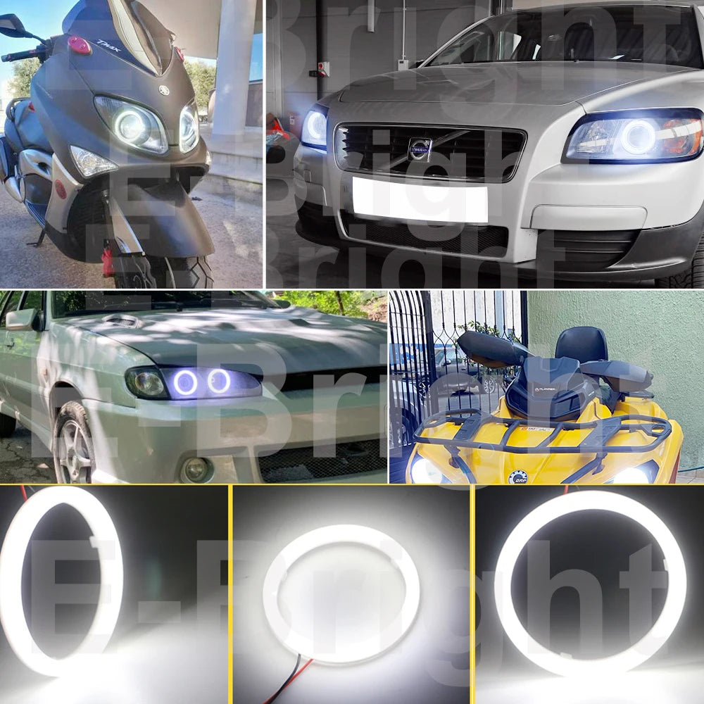 1X Angel Eyes Halo Ring COB Led Car Motorcycle Scooter Headlight Decorative Fog Width Light 12V 24V White Red Blue Green Amber