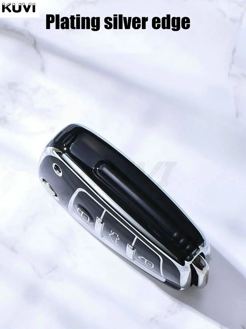 Plating HOT TPU Car Flip Key Case Cover For Audi A1 A3 A4 8P 8L 8V A5 B6 B7 A6 A7 C5 C6 Q3 Q5 Q7 4F S3 S4 S6 RS3 TT Shell Fob