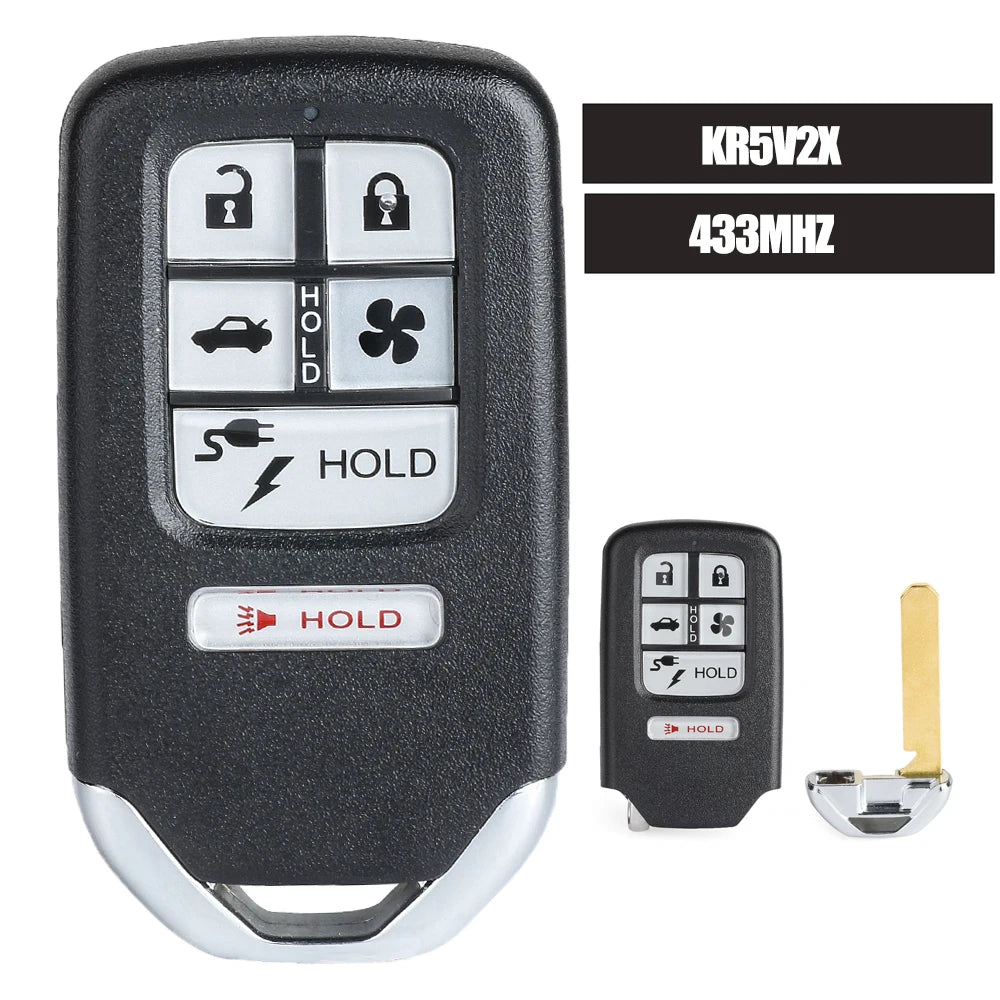 KEYECU KR5V2X 433MHz ID47 Original Chip Promixity Car Remote Control Key For Honda Fit City Greiz Jazz XRV Venzel HRV CRV