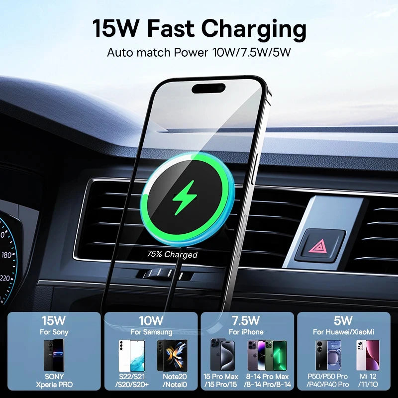 For Hyundai Sonata LF 2015 2016 2017 2018 2019 Magnetic Car Phone Holder 15W Wireless Charging Phone Stand MagSafe Base