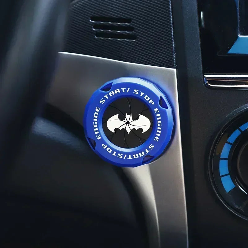 Car One-touch Start Stop Button Cover Decorative Ring Creative Knob Ignition Switch Modified Universal Printed Protective Cover