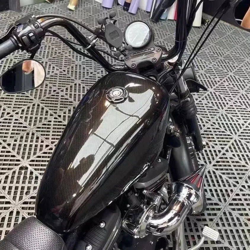 PET Ultra Glossy Carbon Fiber Vinyl Car Wrap Film Stickers Motorcycle Decal Air Bubble Free For Vehicle Wraps