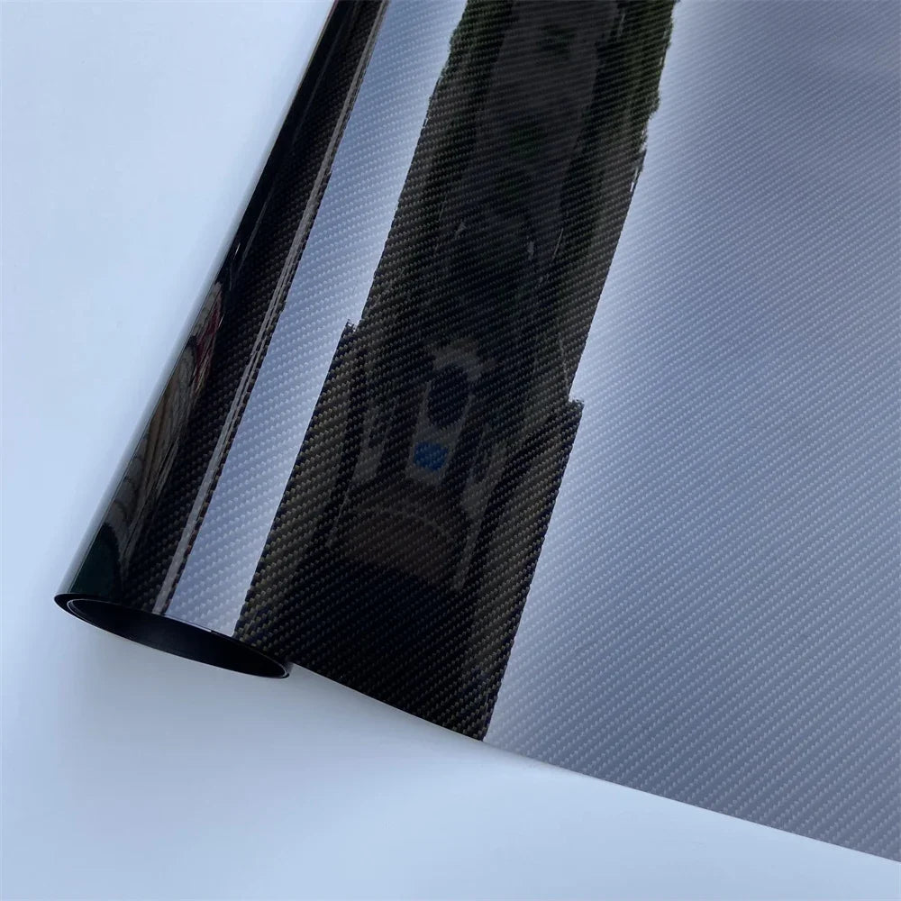 PET Ultra Glossy Carbon Fiber Vinyl Car Wrap Film Stickers Motorcycle Decal Air Bubble Free For Vehicle Wraps