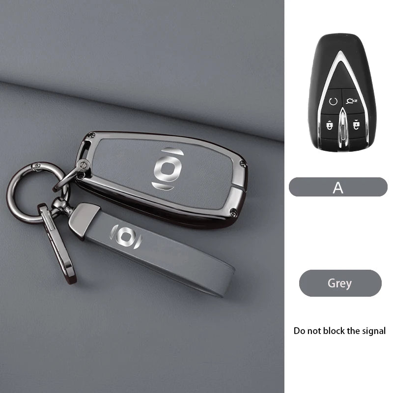 Zinc Alloy For Changan Qiyuan A05 Key Sleeve Q05 A07 Full Package A06 Shell E07 Buckle Simple Alcantara Auto Interior Accessorie