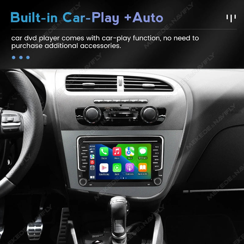Carplay Android Auto Car Radio for Seat Leon 2 MK2 2005 2006 2007 2008 2009 2010 2011 2012 Multimedia Video Player GPS BT Stereo