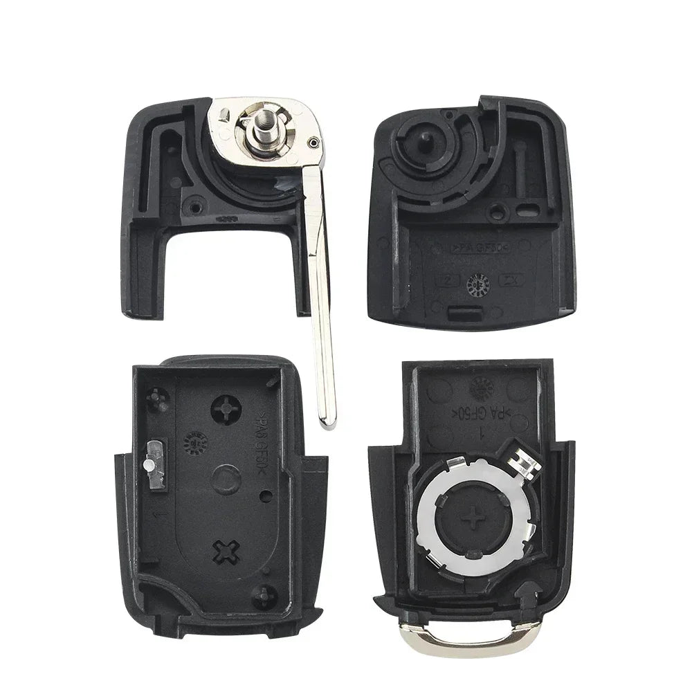KEYYOU 5pcs 2/3/4 Buttons Folding Car Remote Key Shell Case Fob For VW Passat Polo Golf Touran Bora Ibiza Leon Octavia Fabia