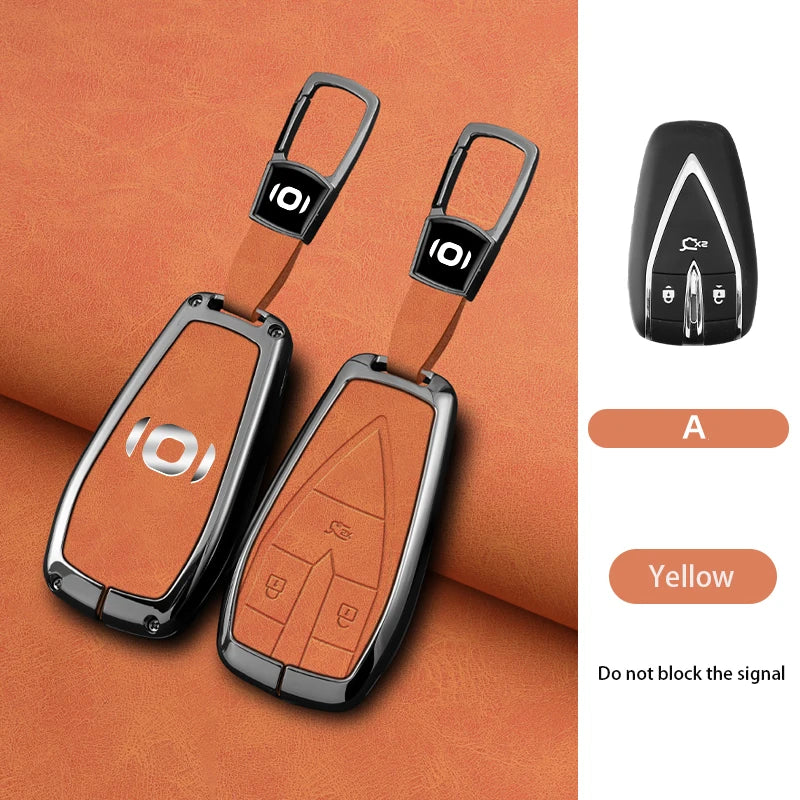 Zinc Alloy For Changan Qiyuan A05 Key Sleeve Q05 A07 Full Package A06 Shell E07 Buckle Simple Alcantara Auto Interior Accessorie