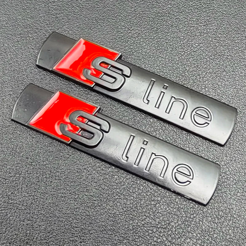2pcs 3D Metal Sline Logo S LINE Emblem Car Fender Badge Sticker For Audi A1 A2 A3 A4 A5 A6 A7 Q2 Q3 Q5 Q7 SQ5 RS5 TT Accessories