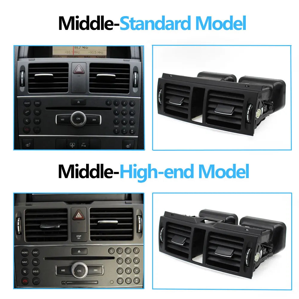 LHD RHD W204 Console Air Conditioner AC Vent Grille Assembly For Mercedes Benz C Class C180 C200 220 230 260 C300 350 2007-2011
