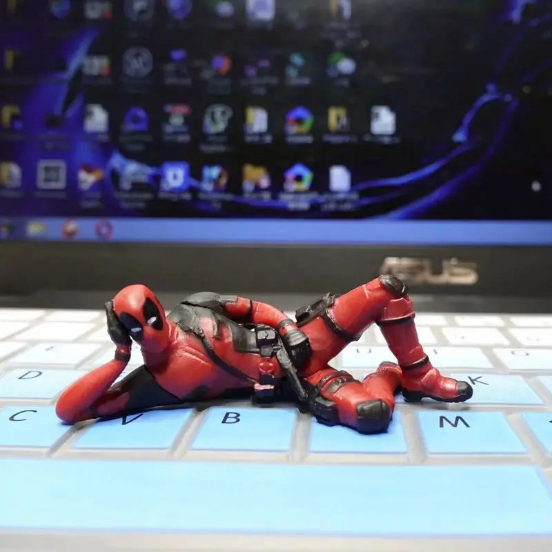 Desk Decoration Deadpool Car Home Office Marvel 8cm X-MAN Funny Cute Figure Model Toys