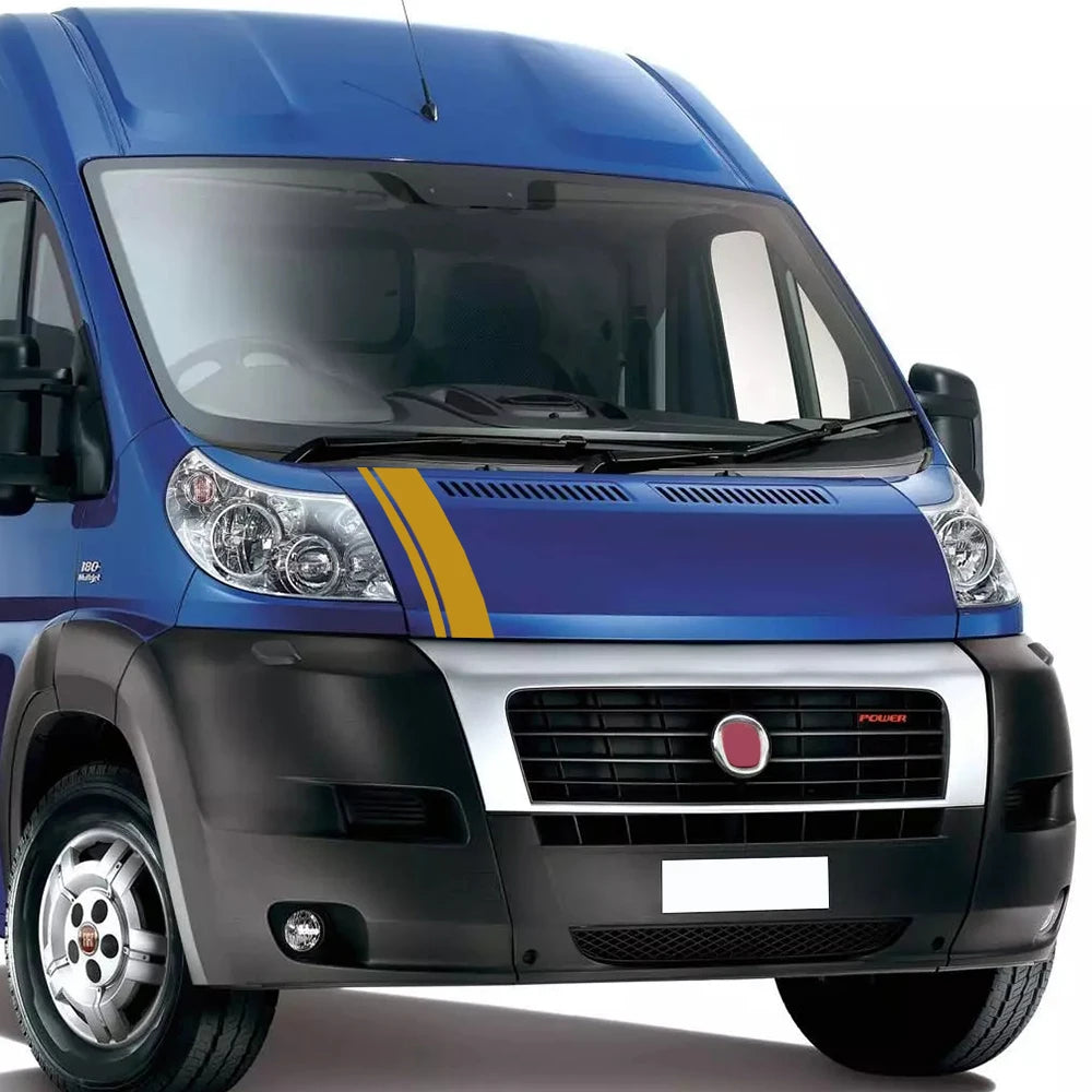 Car Hood Cover Sticker For Fiat Ducato Maxi Ⅲ 8  35 Capmer Cargo Van Graphics Stripes Bonnet Decal Auto Body Vinyl Decoration