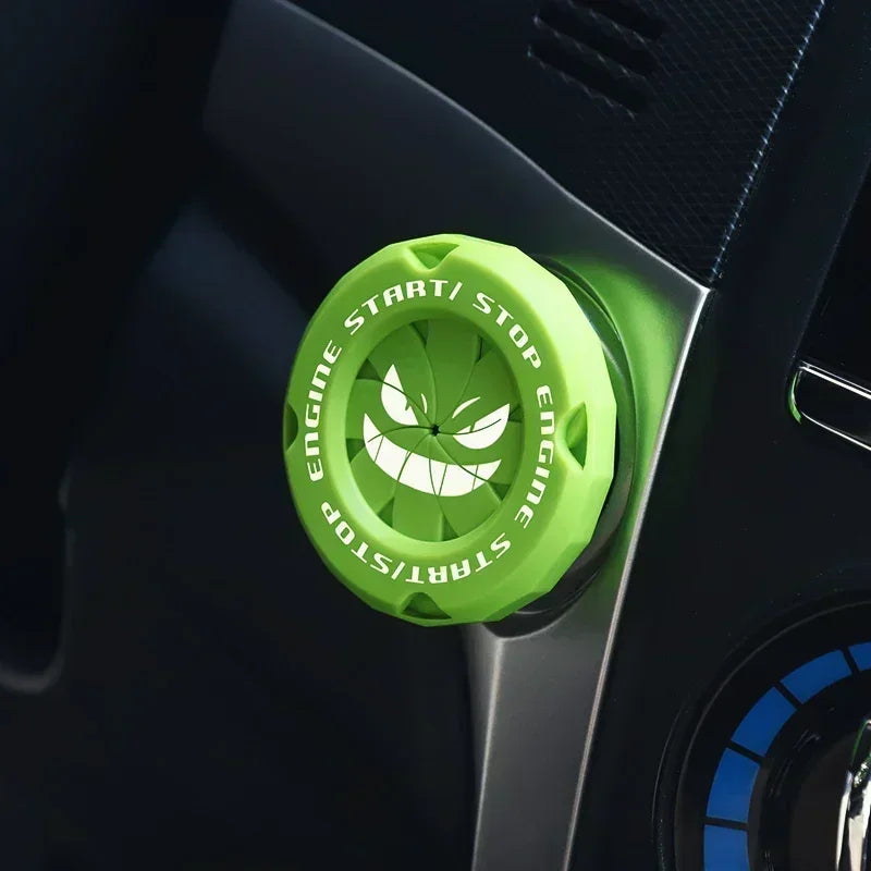 Car One-touch Start Stop Button Cover Decorative Ring Creative Knob Ignition Switch Modified Universal Printed Protective Cover