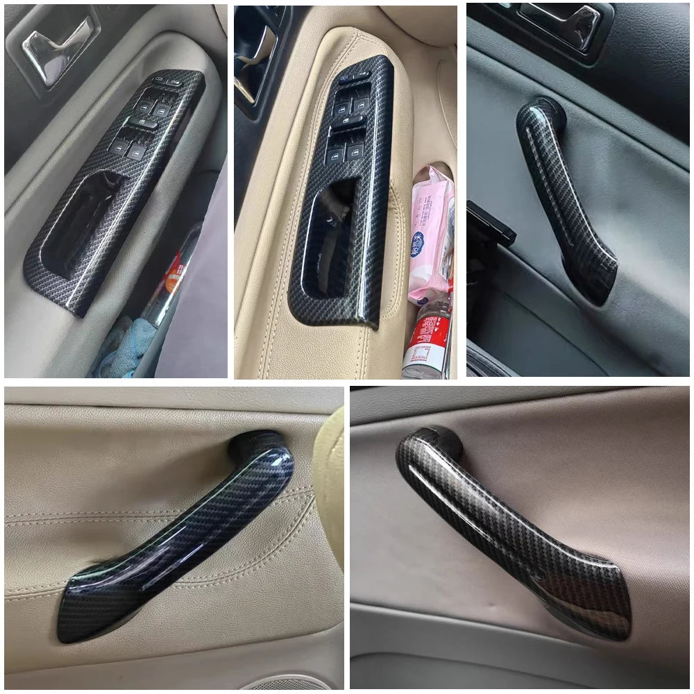 Carbon Fiber LHD Car Front Rear Left Right Door Pull Grab Handle For VW Bora Golf 4 MK4 Jetta 1999 2000 2001 2002 2003 2004