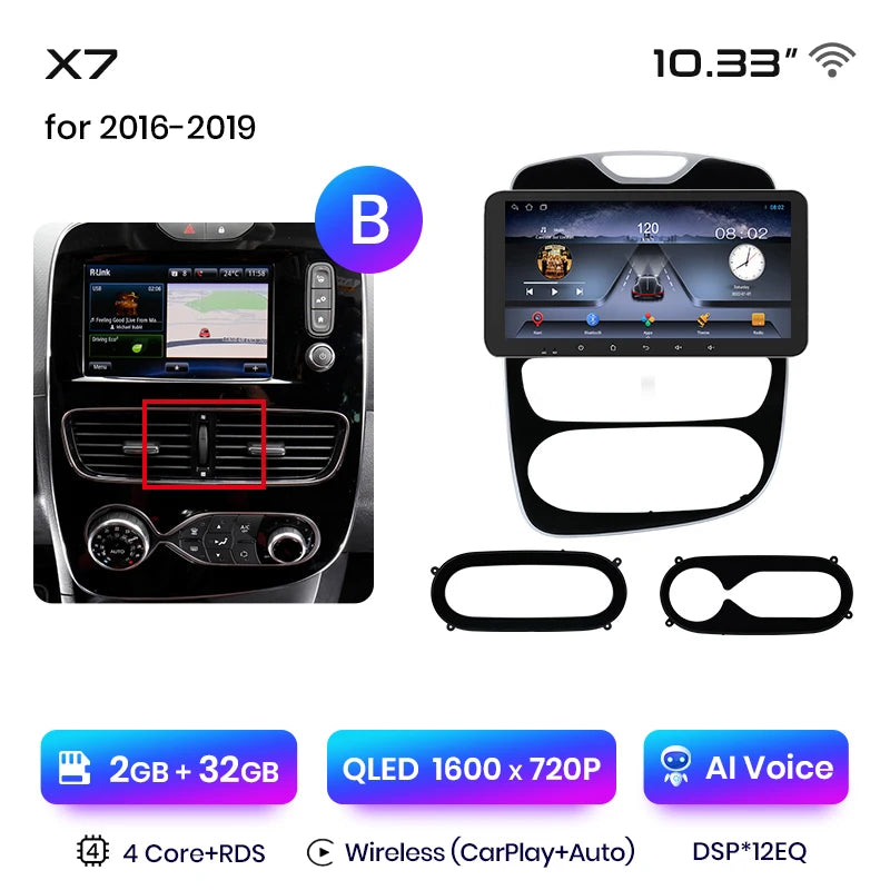 Junsun X7 MAX 13.1“ 2K AI Voice Wireless CarPlay Android Auto Car Radio For Renault Clio 4 ZOE 2012-2019 Multimedia autoradio