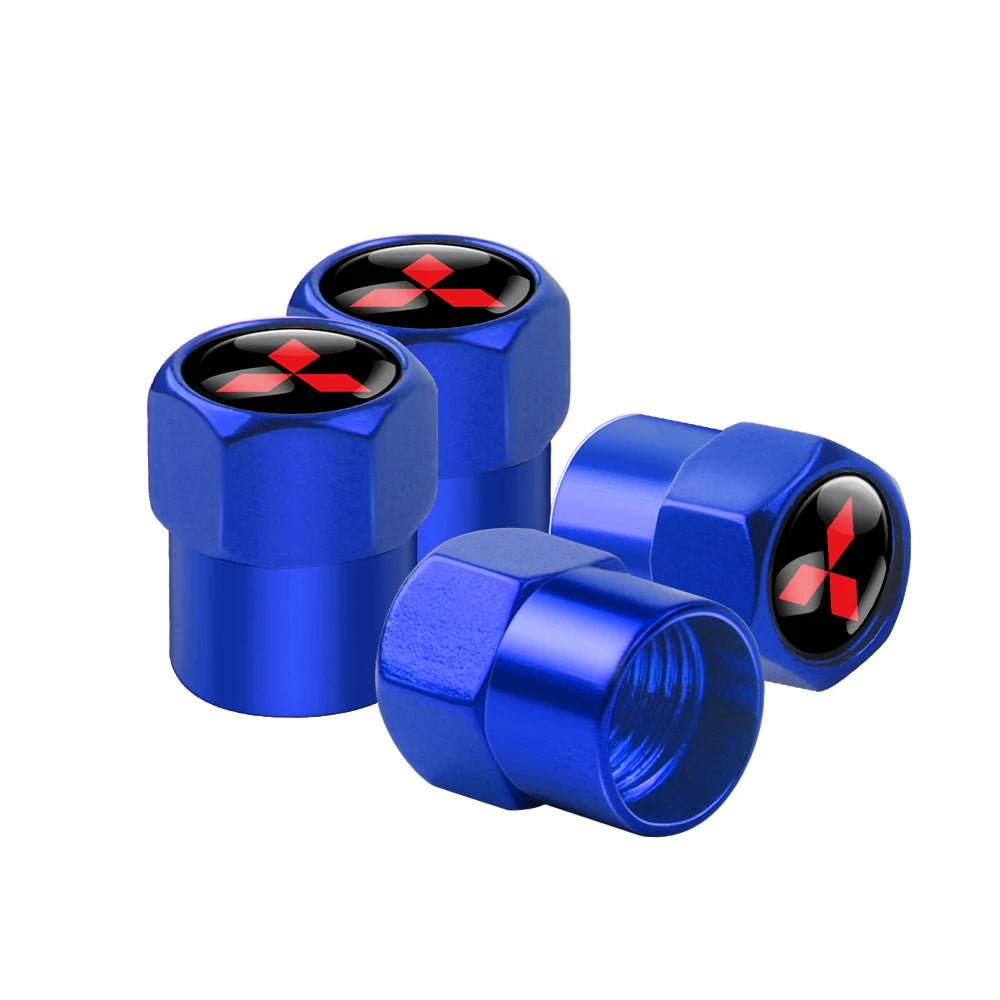 Car Styling 3D metal 4PCS Wheel Tire Valve Stem Caps Cover Accessories for MITSUBISHI Ralliart Competition Outlander ASX AIRTREK