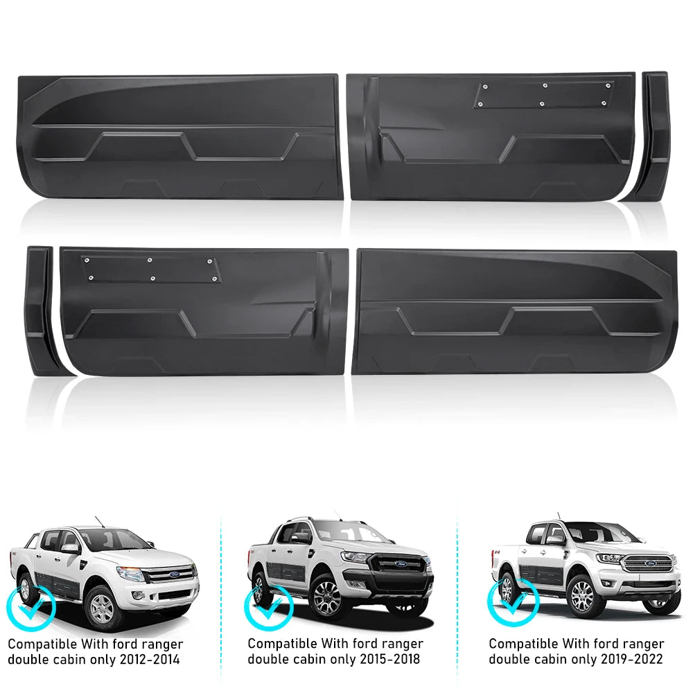 Side Door Body cladding Molding Guards for Ford Ranger 2012-2022 T6 T7 T8 Wildtrak XLT XL XLS Double Cab Models Car Accessories