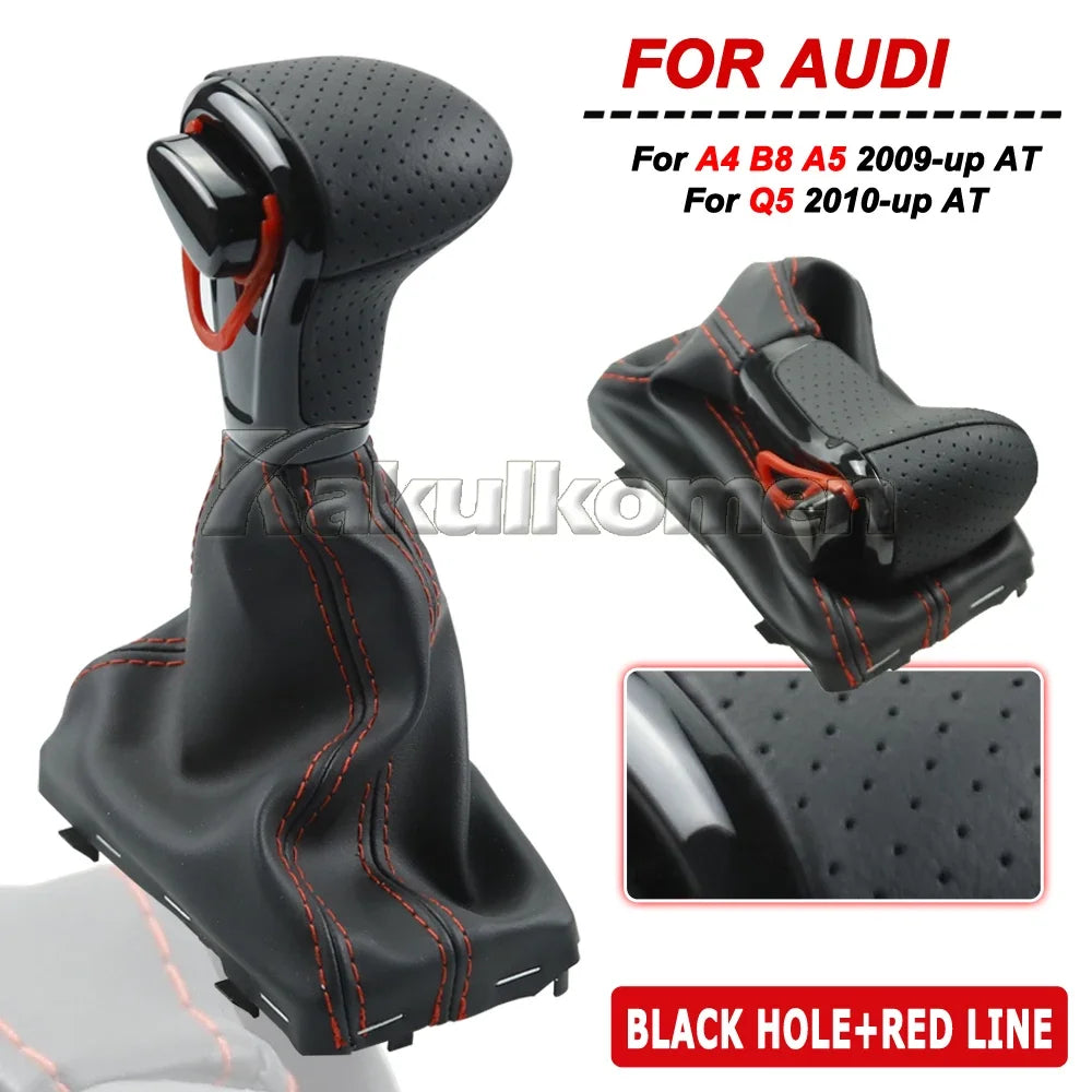 For Audi A4 B8 2009-up/A5 2008-up/Q5 2009-2015/A6 C6 2006-2011/A6L C7 2012-2018 car Leather GEAR Shift Knob shift knobs