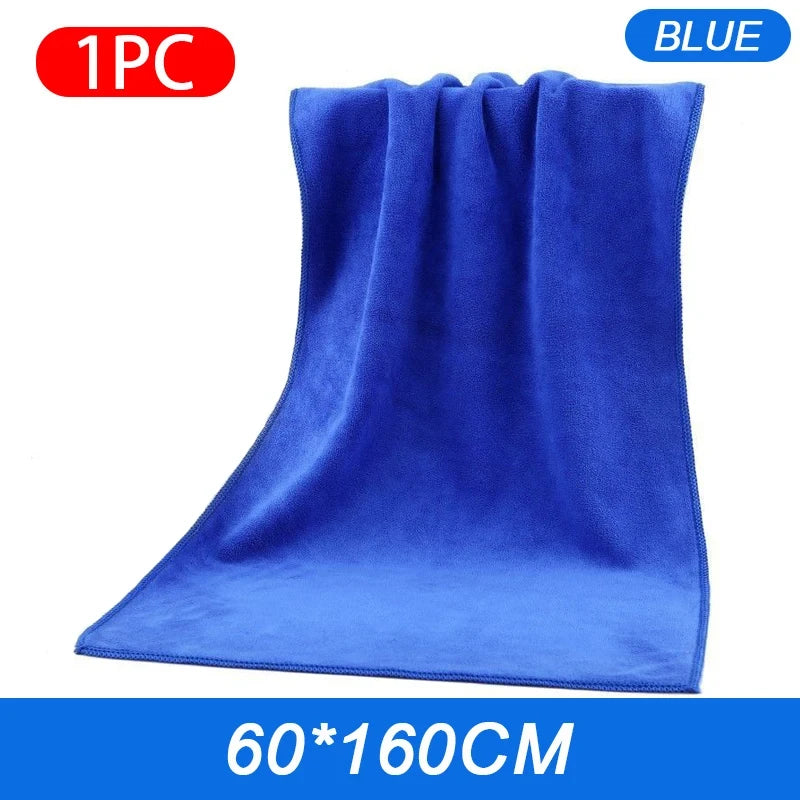 SEAMETAL 160X60CM Microfiber Car Wash Towel Thicken Towels Car Double-Sided Soft Cloth Auto Detailing Care Washing Drying Rags