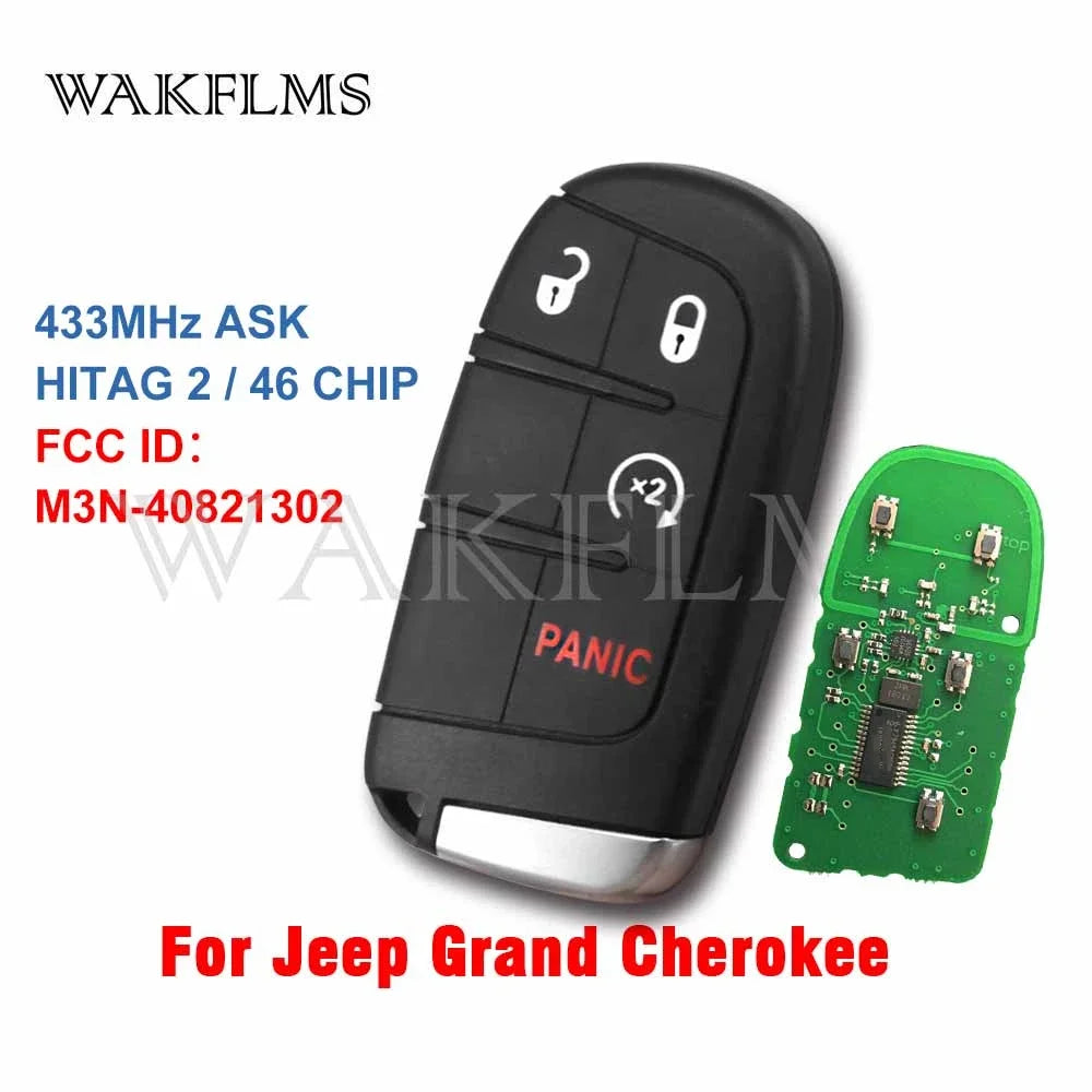 Smart Remote Car Key Fob 433MHz ID46 Chip 2014 2015 2016 2017 2018 2019 2020 For Jeep Grand Cherokee M3N-40821302