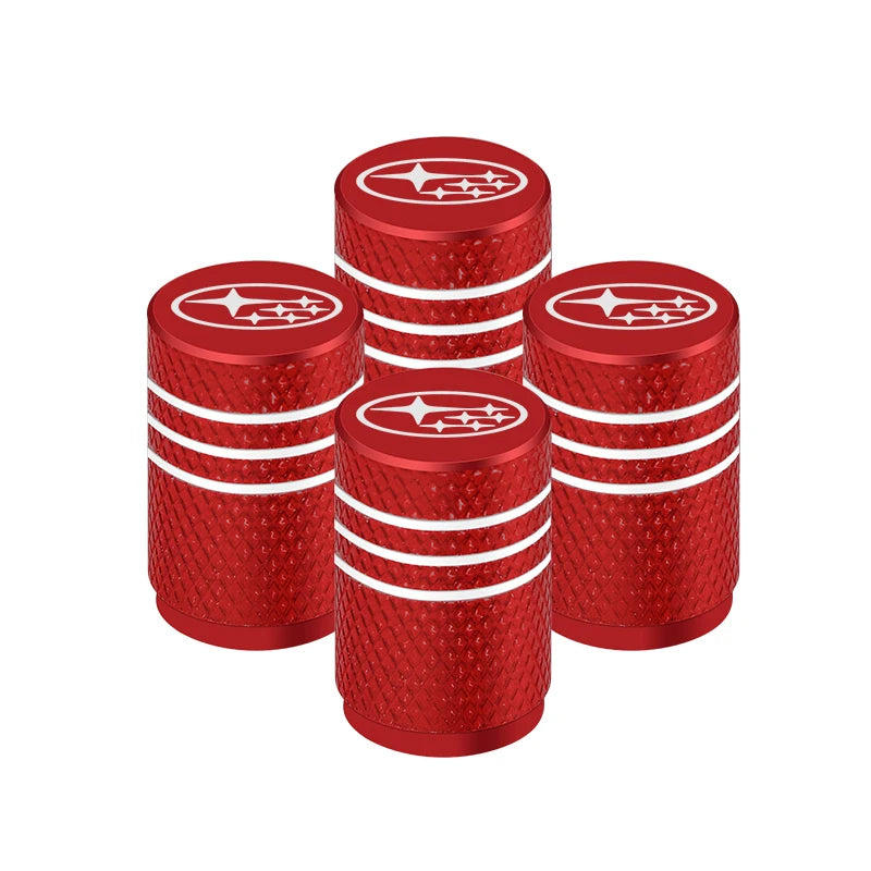 4pcs Metal Car Tire Valve Cap Car Tyre Air Stems Cover For SUBARU Forester Impreza Legacy Outback WRX STI BRZ XV Car Accessories