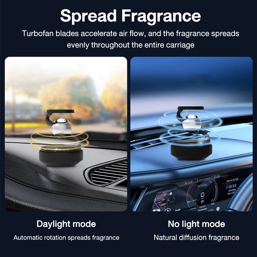Solar Car Air Freshener Interstellar Suspension Spin Car Perfume Car Deodorant Aromatherapy Diffuser Car Interior Accessories