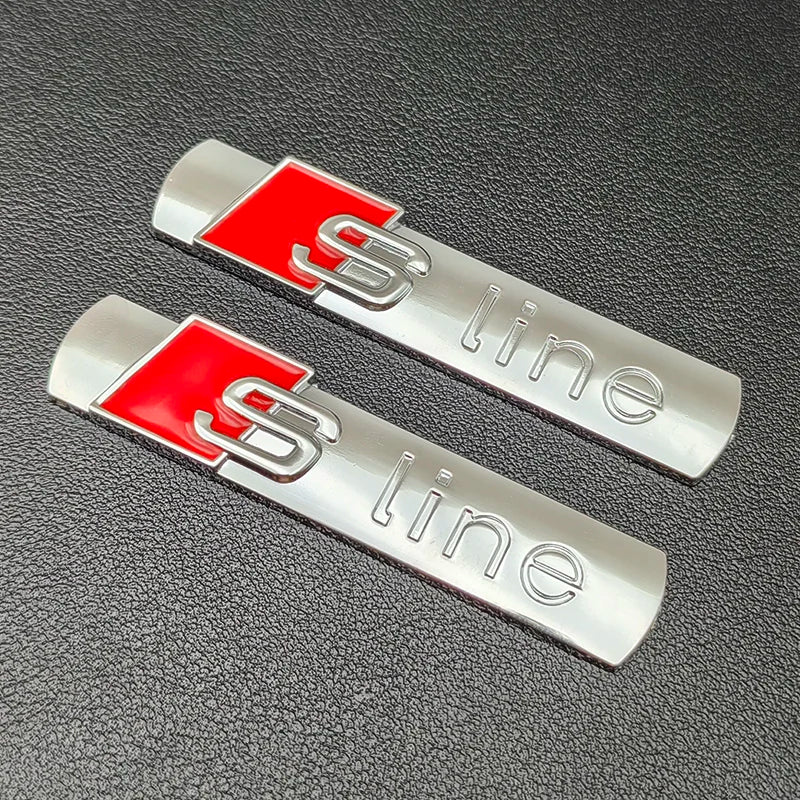 2pcs 3D Metal Sline Logo S LINE Emblem Car Fender Badge Sticker For Audi A1 A2 A3 A4 A5 A6 A7 Q2 Q3 Q5 Q7 SQ5 RS5 TT Accessories