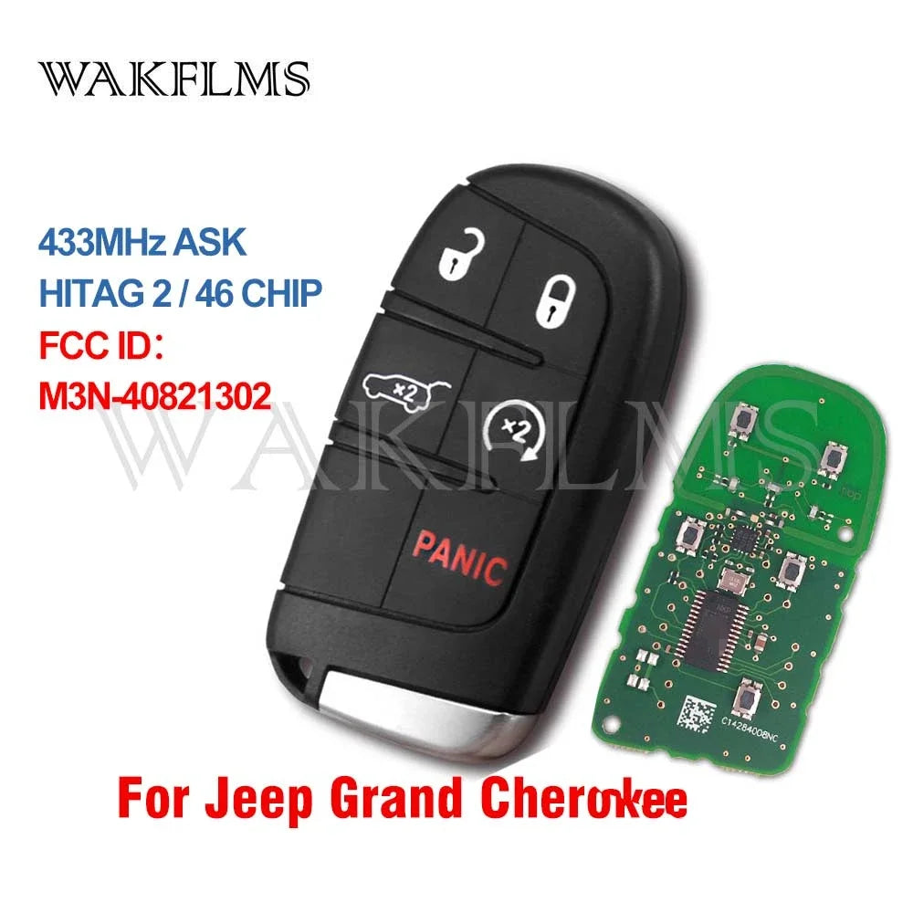 Smart Remote Car Key Fob 433MHz ID46 Chip 2014 2015 2016 2017 2018 2019 2020 For Jeep Grand Cherokee M3N-40821302